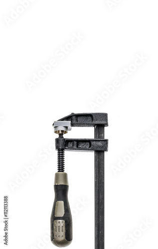 Two Carpenter clamp isolated on white background.