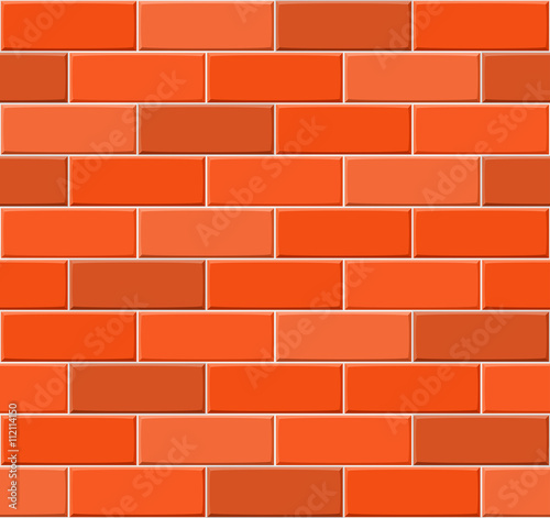Cartoon hand drown multicolored seamless brick wall texture. Vector illustration