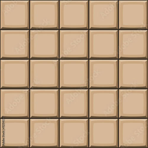Cartoon hand drown beige seamless tiles texture. Vector illustration