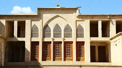 in iran kashan the old persian architecture window and garden  background photo