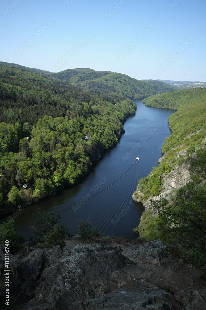 River Vltava between valleys