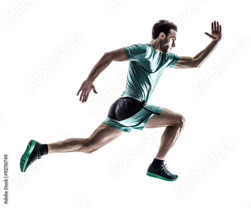 Plakat man runner jogger running isolated