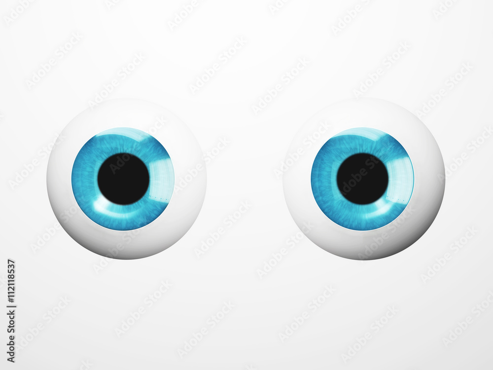 3d illustration of blue eyes on white background. Blue iris close up. 3d illustration of blue eyes on white background. Blue iris close up.