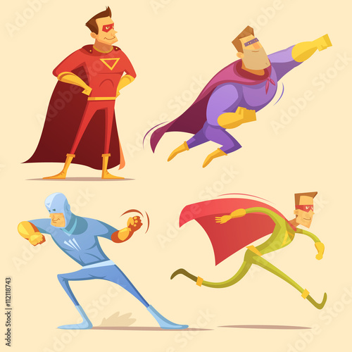 Superhero Cartoon Set