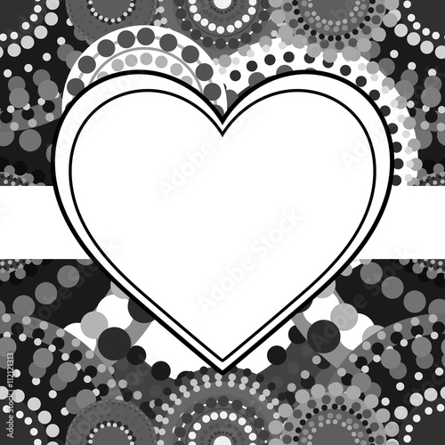 Patterned frame background invitation circular ornament grey bla