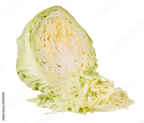 cut young cabbage head isolated on white background © kolesnikovserg