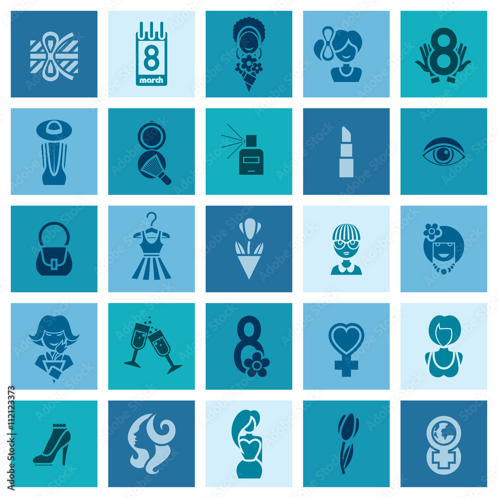 Womans Day Icon Set Womans Day Icon Set