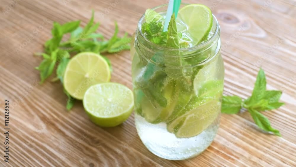 Refreshing mojito with sparkling water Refreshing mojito with sparkling water