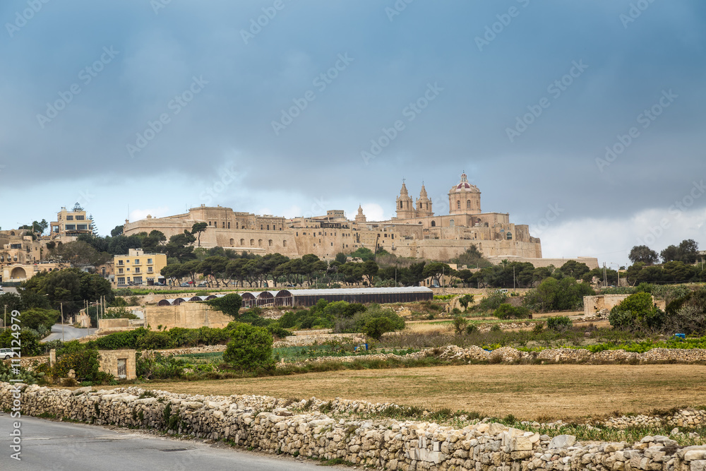The medieval town Mdina on the Malta island