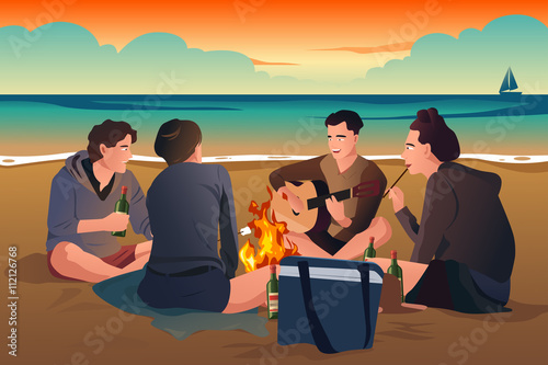 Young People on the Beach © artisticco