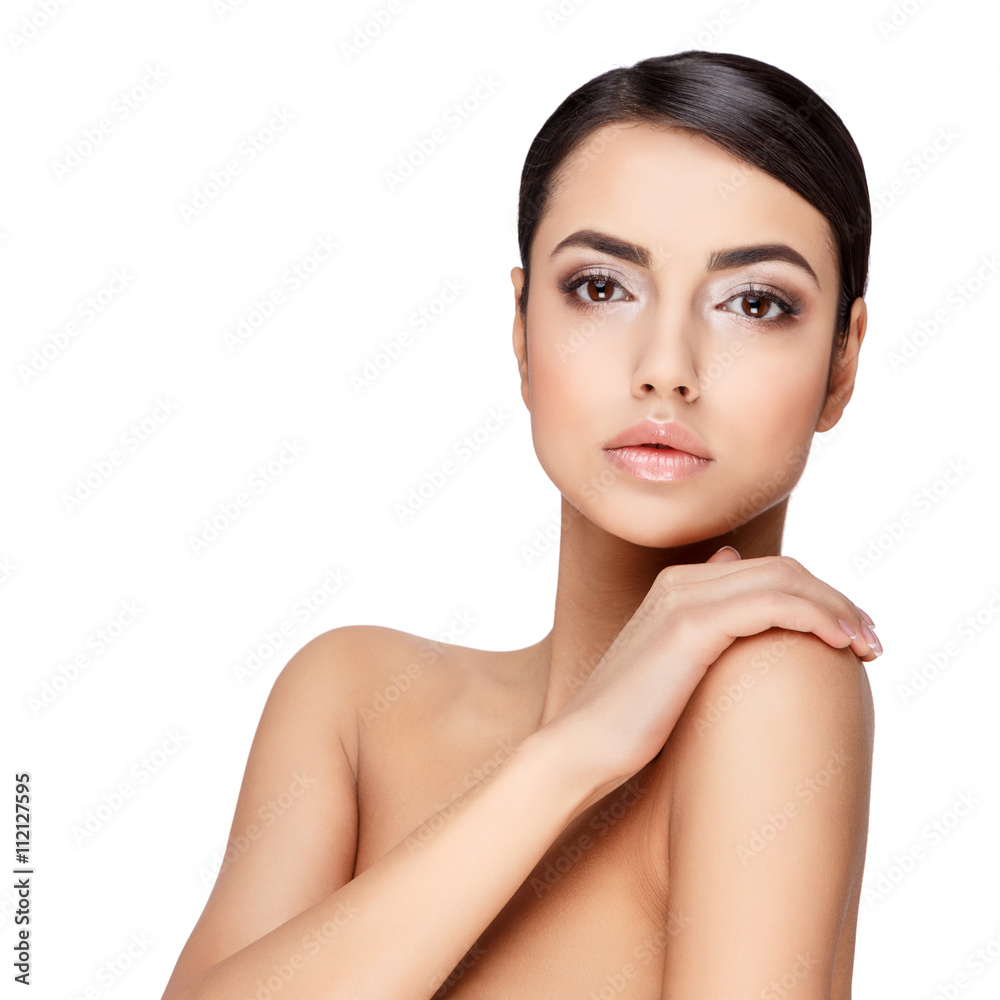 Young brunette woman with beautiful clean skin Young brunette woman with beautiful clean skin
