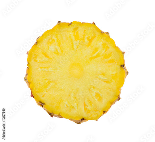 Slices pineapple isolated on white background