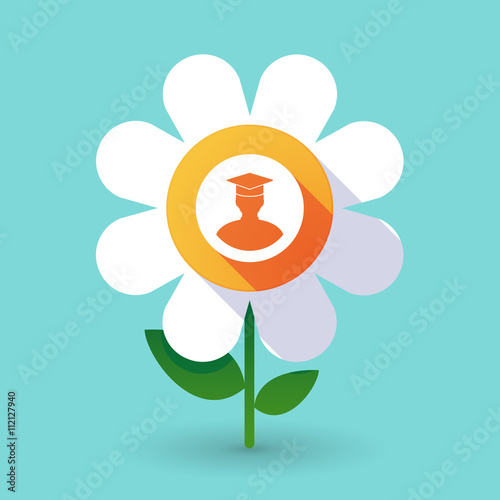 Vector flower with a student