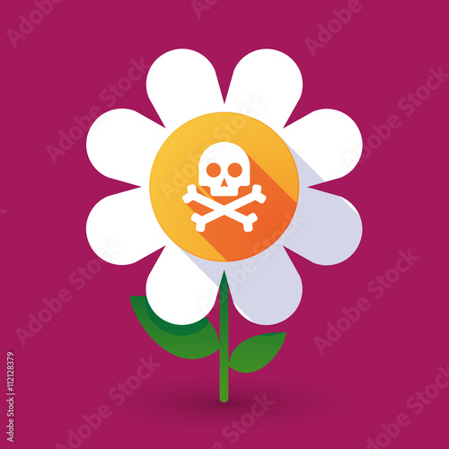 Vector flower with a skull