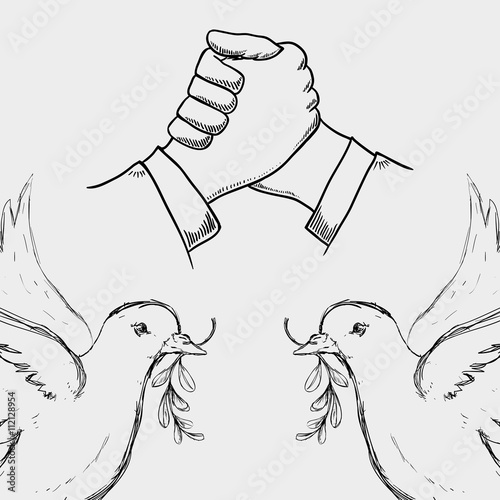 Help design. hand icon. flat illustration