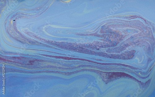 Blue watercolor hand drawn marbling illustration