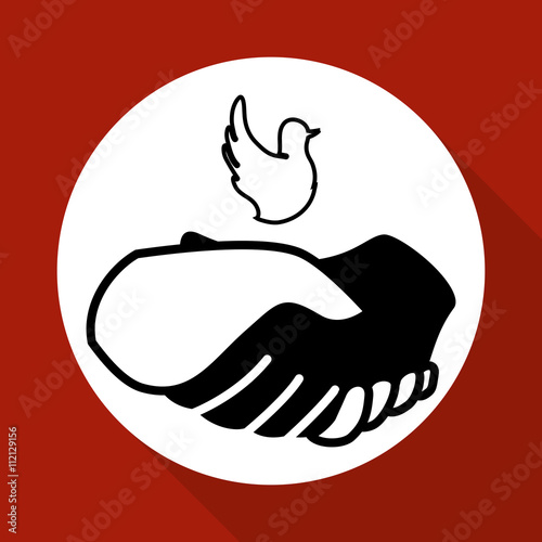 Help design. hand icon. flat illustration