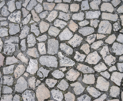 Stone block road pavement as texture