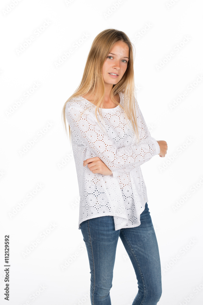 Studio Portrait of a young girl isolated Studio Portrait of a young girl isolated