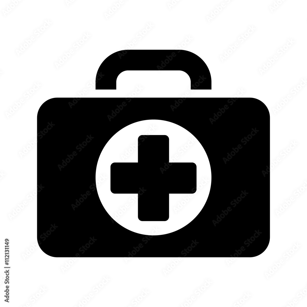 medical briefcase icon black on white background medical briefcase icon black on white background
