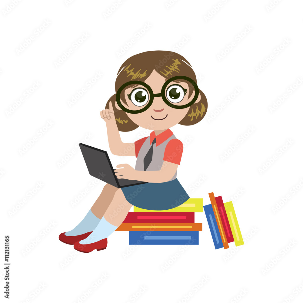 Girl In Glasses Reading