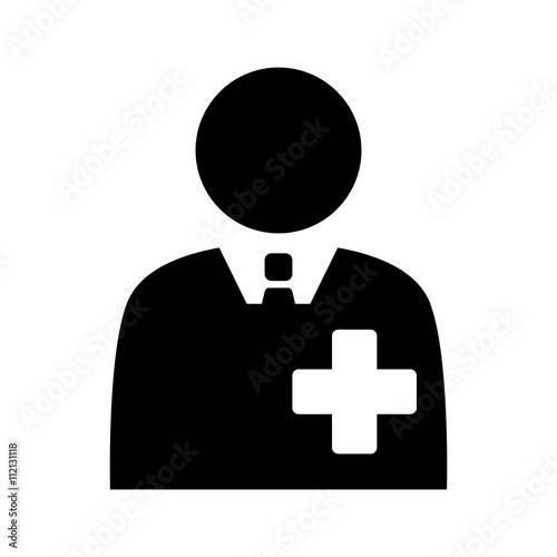 doctor, health worker icon black on white background