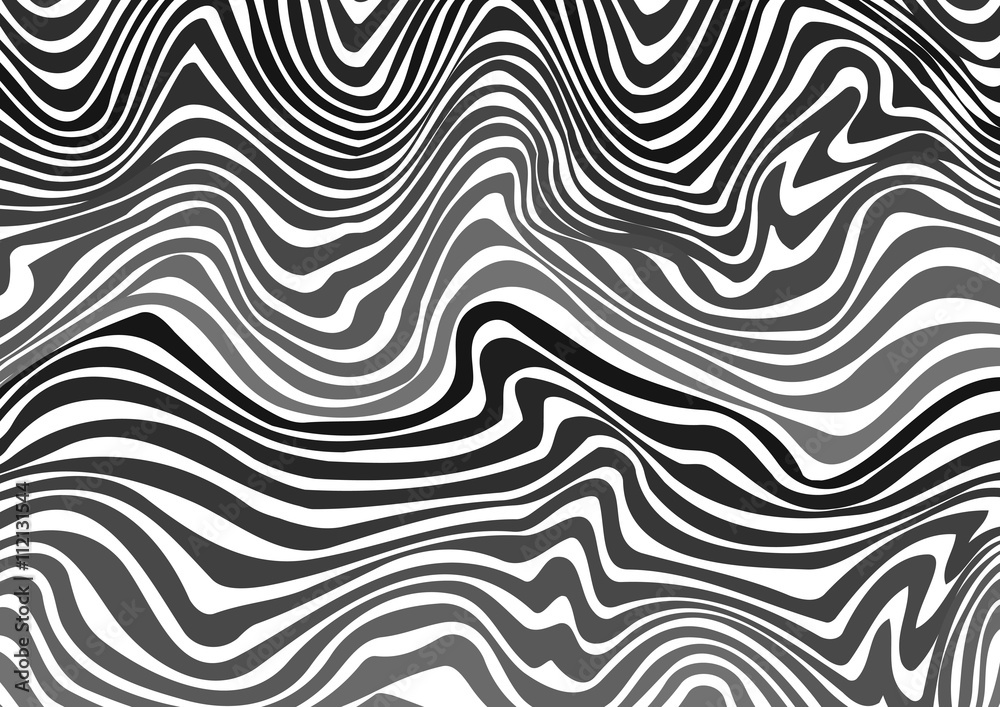 Black and white abstract wavy background