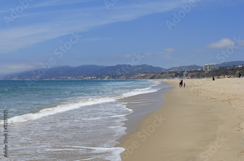 Santa Monica Beach in California at the Pacific Ocean