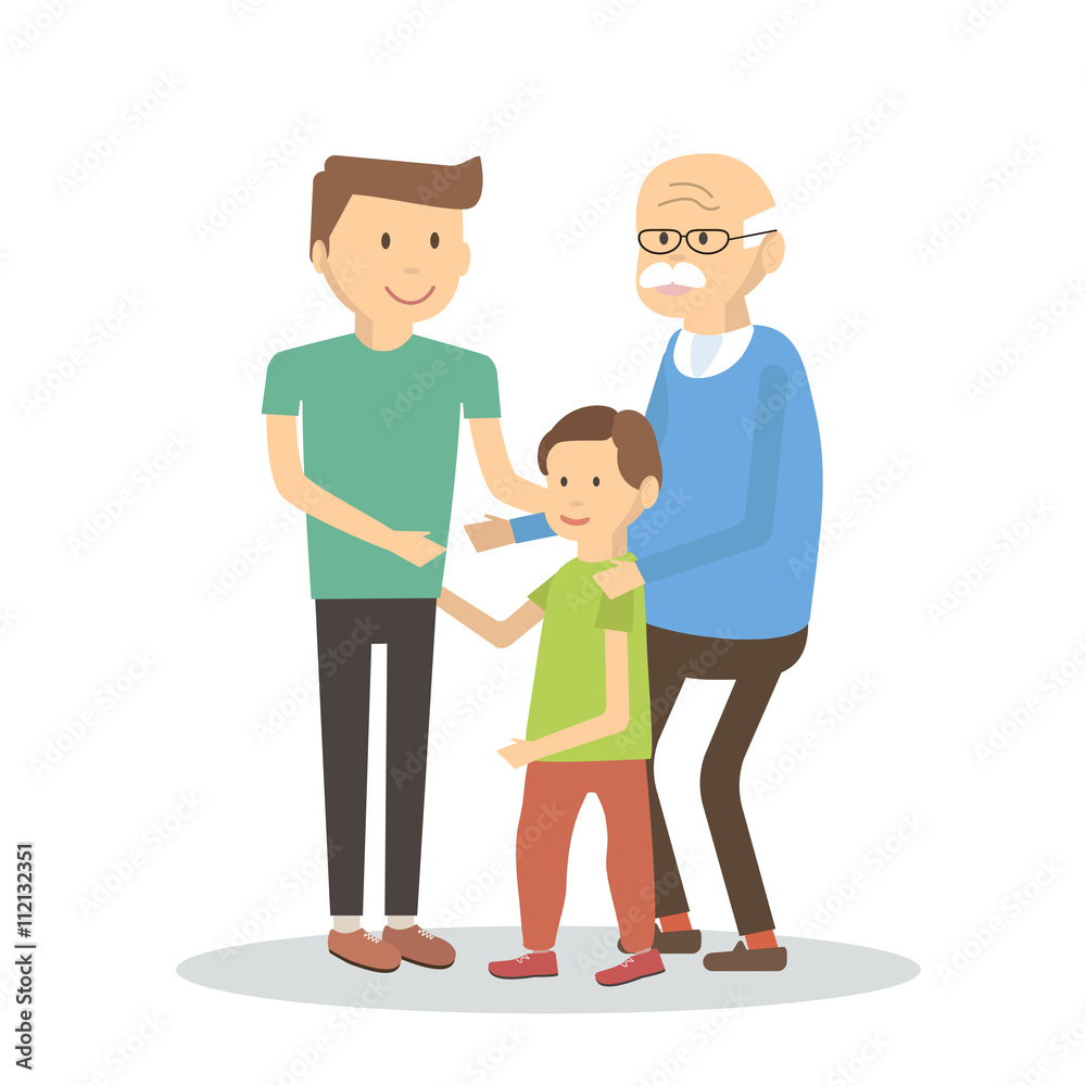 Obraz premium Father Son Grandfather