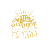 Summer Holidays Vintage Emblem With Sunset