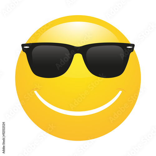 Smile emoticon in sunglasses