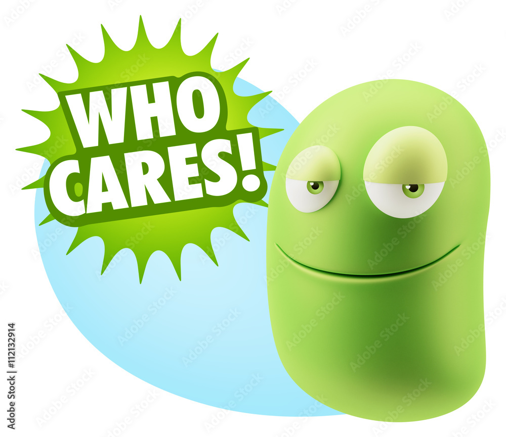 3d Illustration Laughing Character Emoji Expression saying Who C