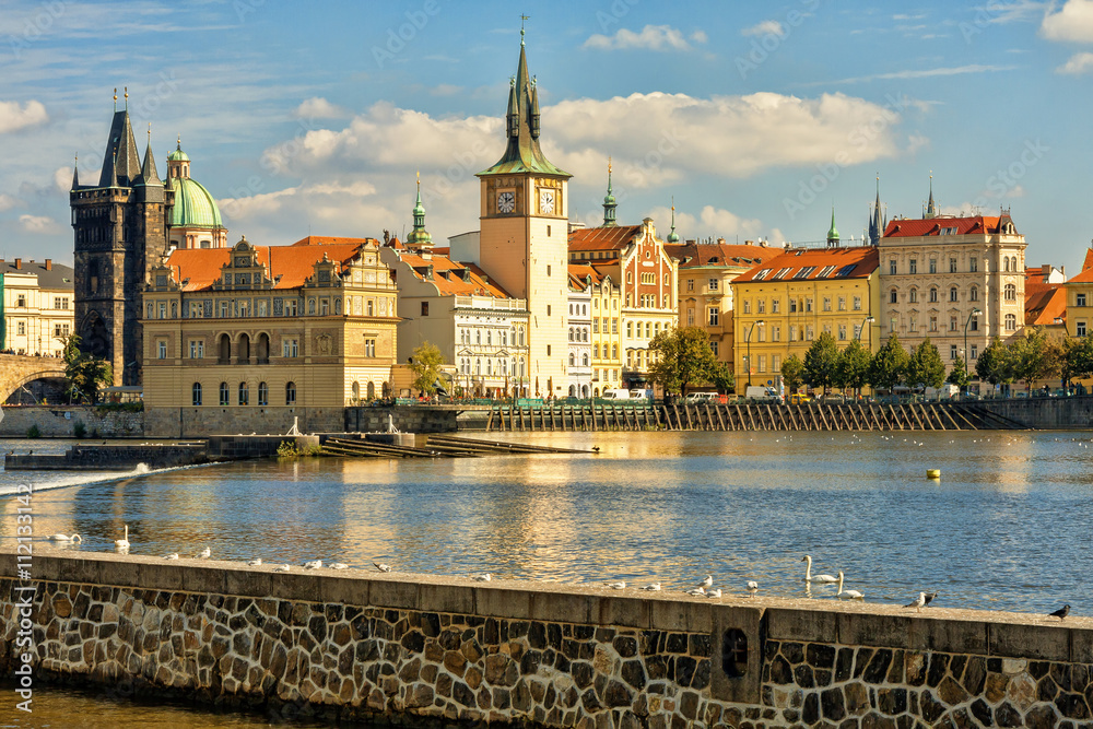 Fototapeta premium Smetana embankment. Prague, Czech.