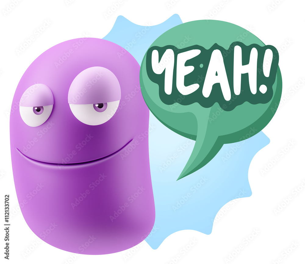 3d Illustration Laughing Character Emoji Expression saying Yeah 3d Illustration Laughing Character Emoji Expression saying Yeah