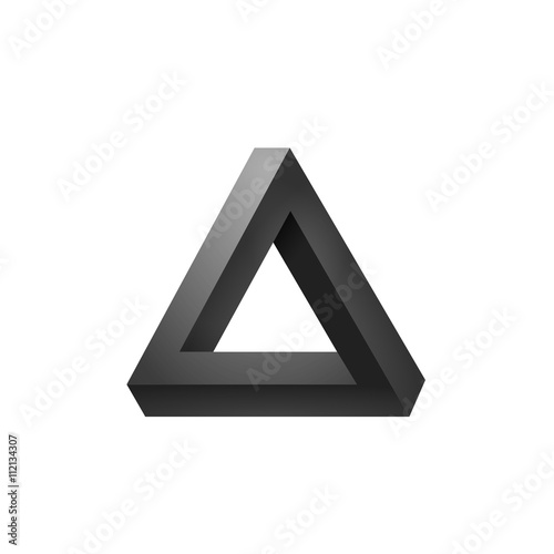 Penrose triangle icon. Impossible triangle shape. Optical Illusion. Vector Illustration isolated on white