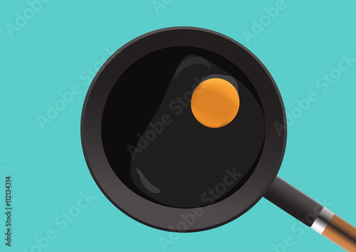raw chicken egg in a pan vector design