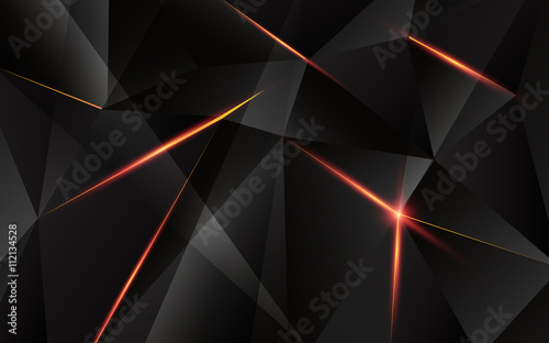 Abstract geometric triagle shape with light flare on background. Vector illustration. photo