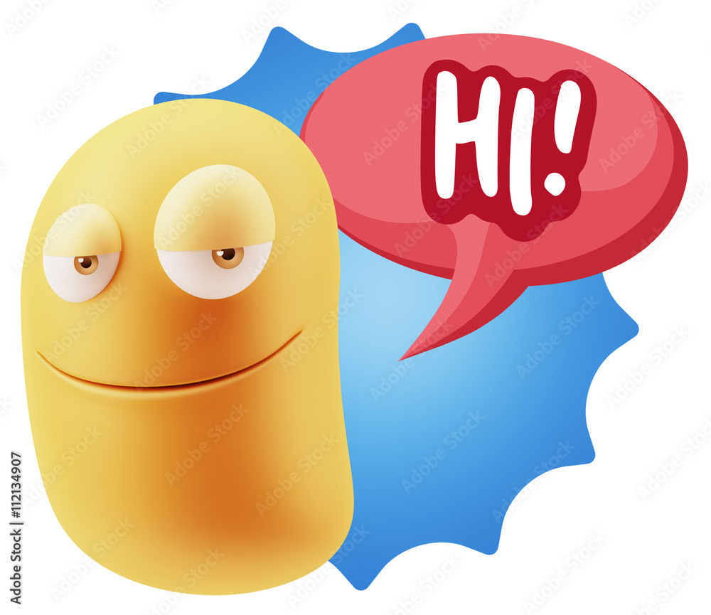 3d Illustration Laughing Character Emoji Expression saying Hi wi 3d Illustration Laughing Character Emoji Expression saying Hi wi