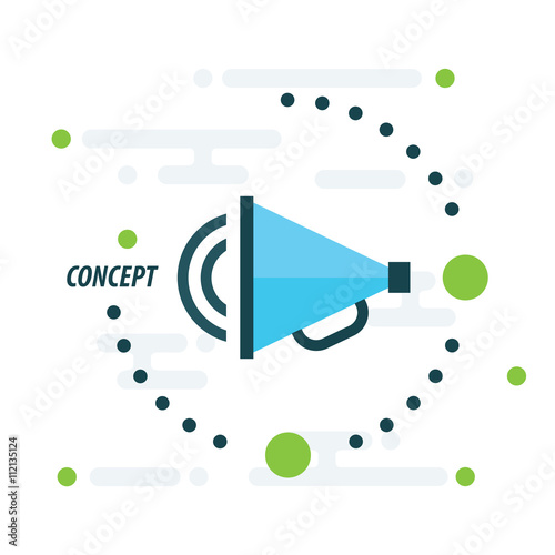 Megaphone concept design blue