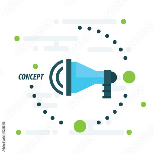 vector Megaphone concept  blue