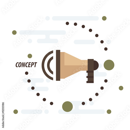 Megaphone concept vector brown