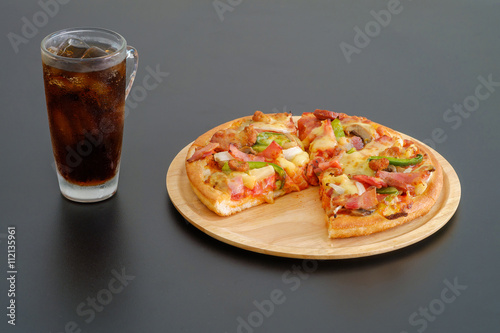 Pizza and cola.