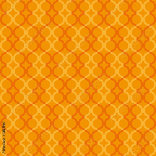 Geometric fun pattern with dark and light orange circles