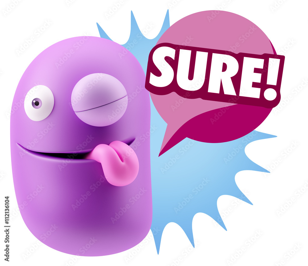 3d Illustration Laughing Character Emoji Expression saying Sure 3d Illustration Laughing Character Emoji Expression saying Sure