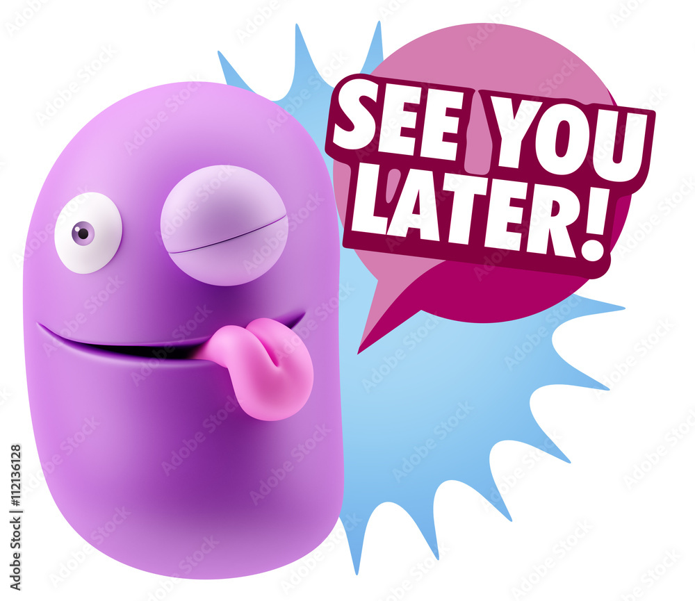3d Illustration Laughing Character Emoji Expression saying See Y 3d Illustration Laughing Character Emoji Expression saying See Y