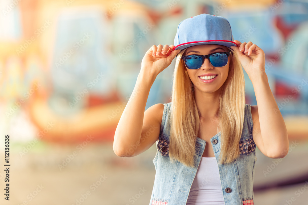 Beautiful girl in street style Beautiful girl in street style