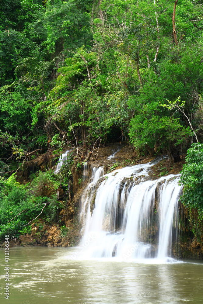 waterfall steps in Thailand National Park.