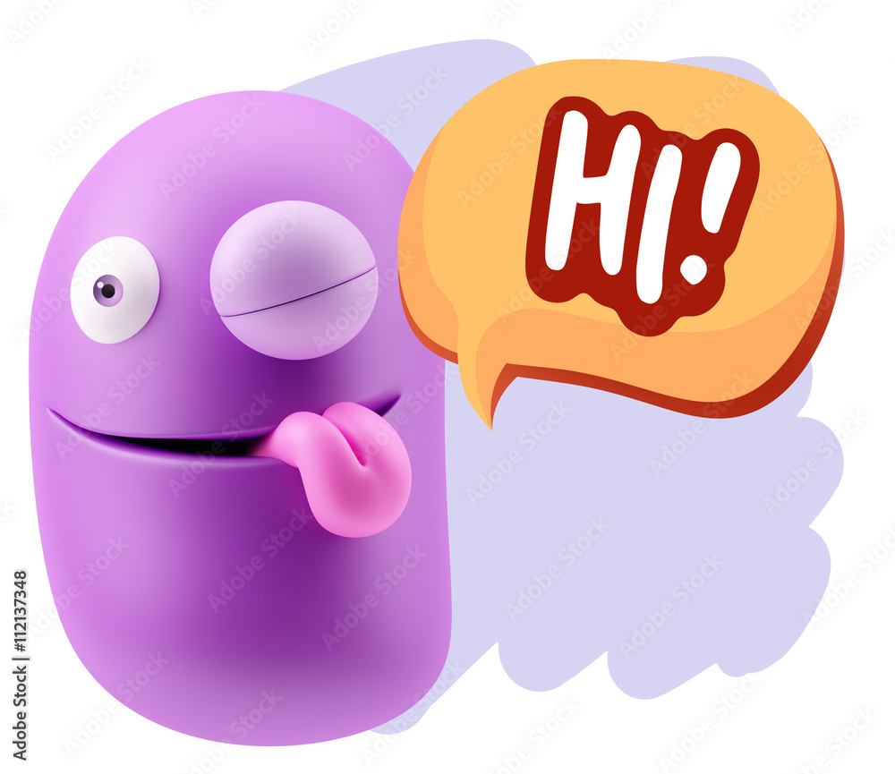 3d Illustration Laughing Character Emoji Expression saying Hi wi 3d Illustration Laughing Character Emoji Expression saying Hi wi
