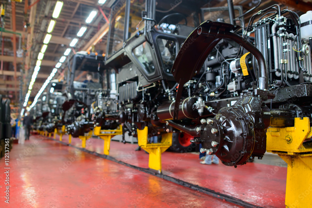 Fototapeta premium Machine-Building Plant, assembly shop, selective focus