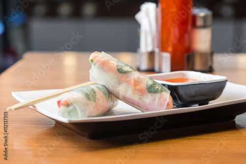 Asian spring rolls with vegetables